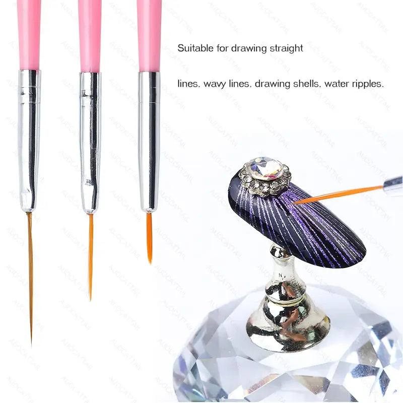 Nail Art Brush Set with Dotting and Detailing Tools for Professional and Home Use