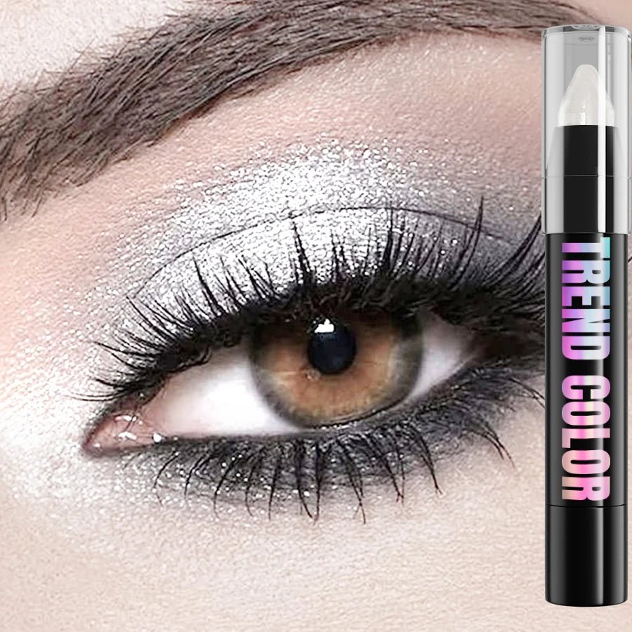24-Color Pearlescent Glitter Eyeshadow Pencil Waterproof Matte Eye Makeup