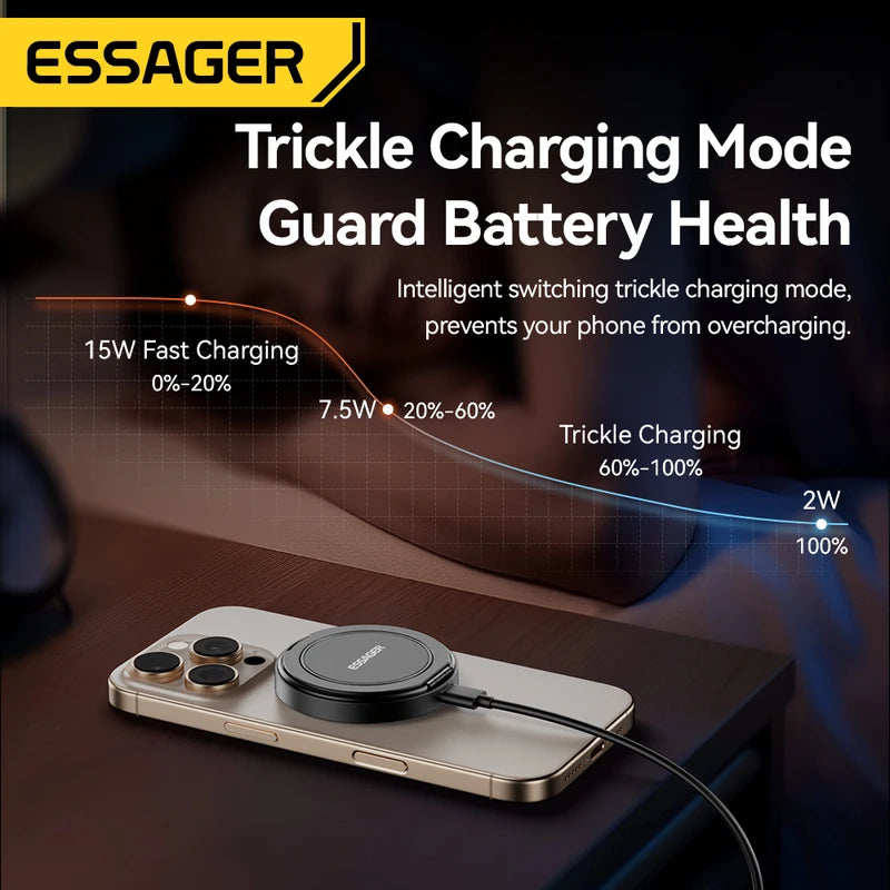 Magnetic Wireless Charger 15W Fast Charging Pad Stand for iPhone & AirPods