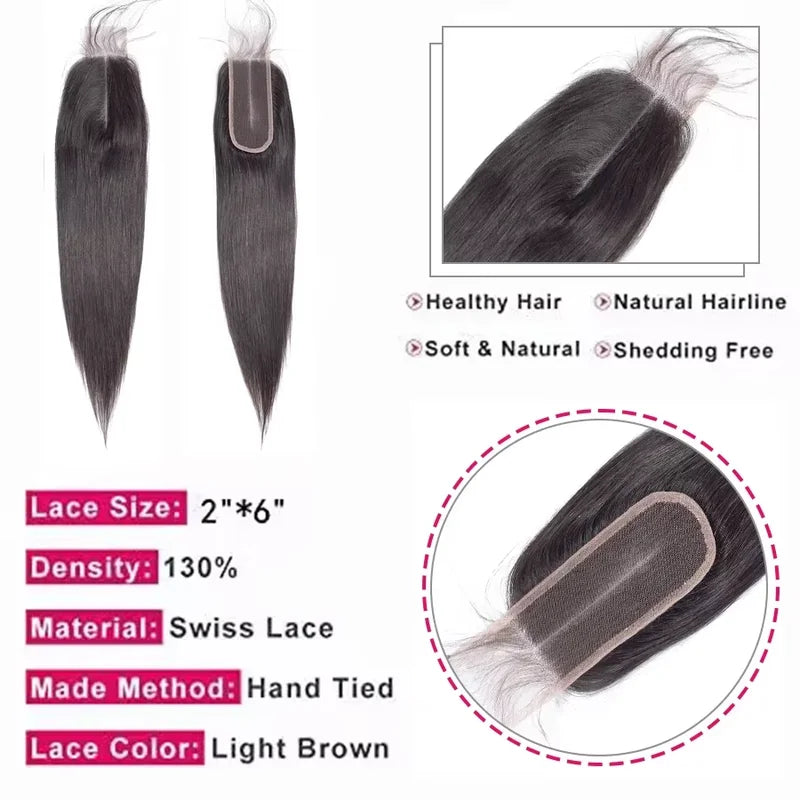 HD Lace Closure Human Hair Pre Plucked With Baby Hair 14-24 Inch Straight