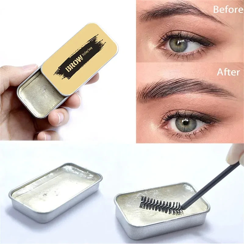 Transparent Eyebrow Gel & Styling Soap for Natural, Thick Brows