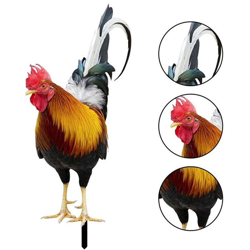 Weatherproof Garden Rooster Statue Yard Decor for Lawn & Patio Outdoor Decoration