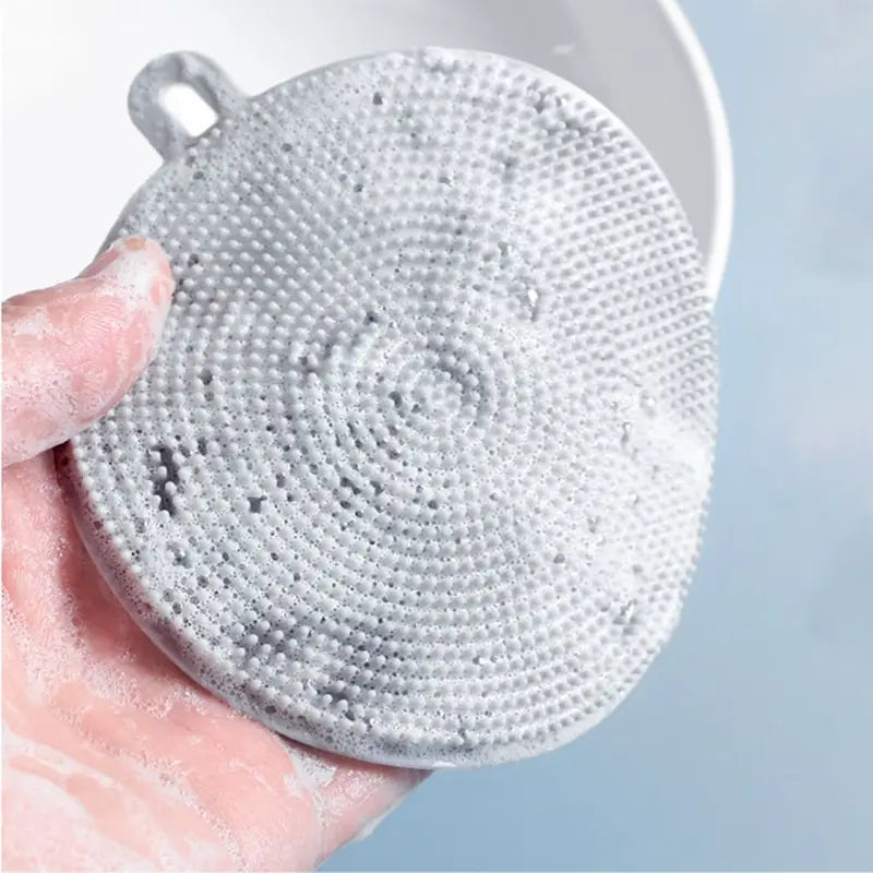 Silicone Dishwashing Brush Multi-Functional Kitchen Sponge & Utensil Cleaner