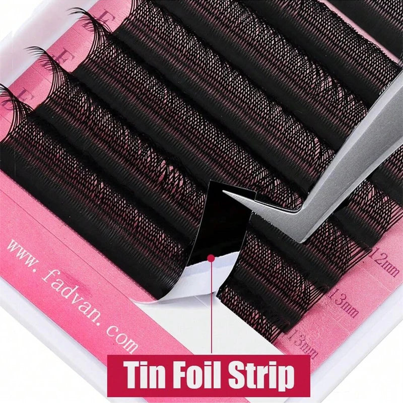 Premade Eyelash Extensions Double Tips Y-Shape Mink Lash Fans C D Curl 0.07mm