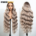 Long Wavy Synthetic Lace Front Wig for Black Women - 36 Inch Ombre Body Wave Daily Use