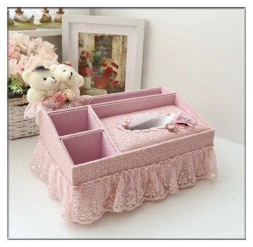 Multifunctional Tissue Box Holder with Remote Control Storage for Living Room Home Decor