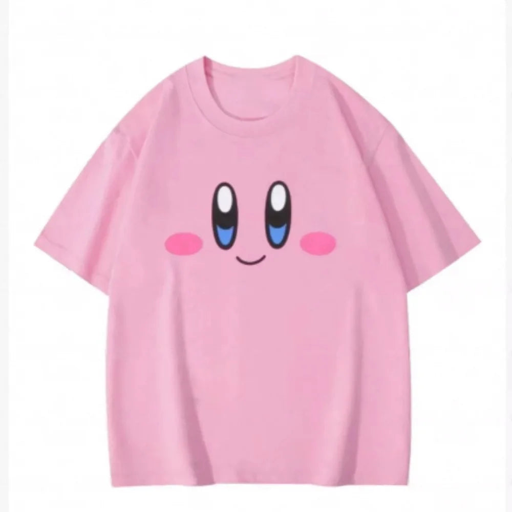 Kids Cartoon Short Sleeve T-Shirt - Summer Absorbent Pink Clothing for Children