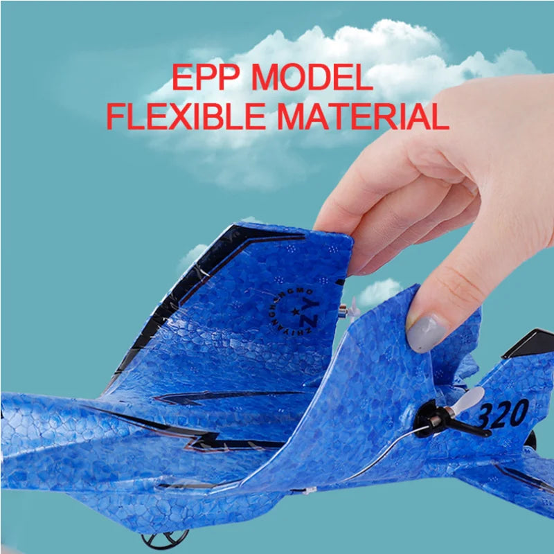 RC Glider Airplane P320 - 2.4G 2CH Foam Flying Toy for Outdoor Play