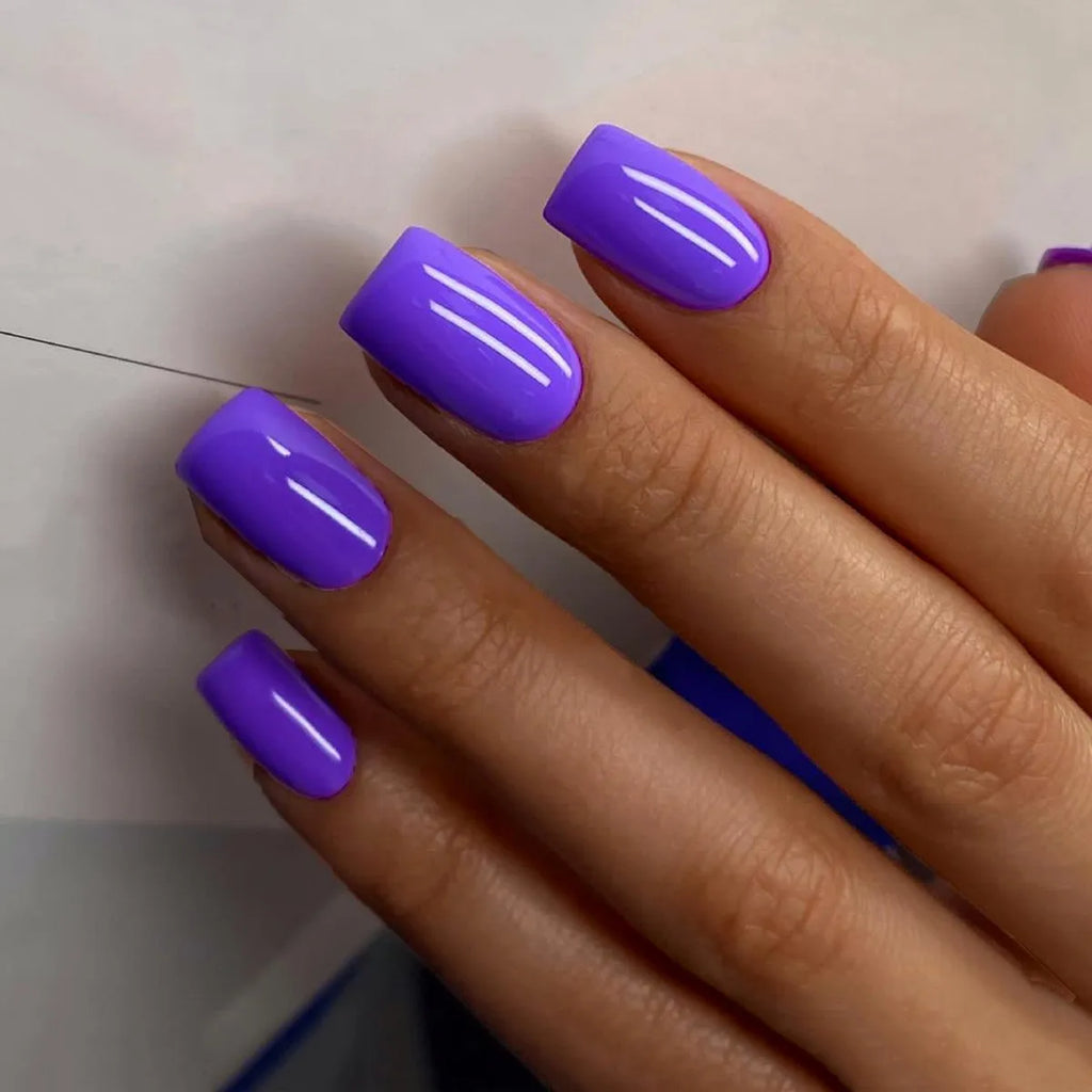 24P French Short Solid Color False Nails - Elegant Acrylic Fake Nail Tips