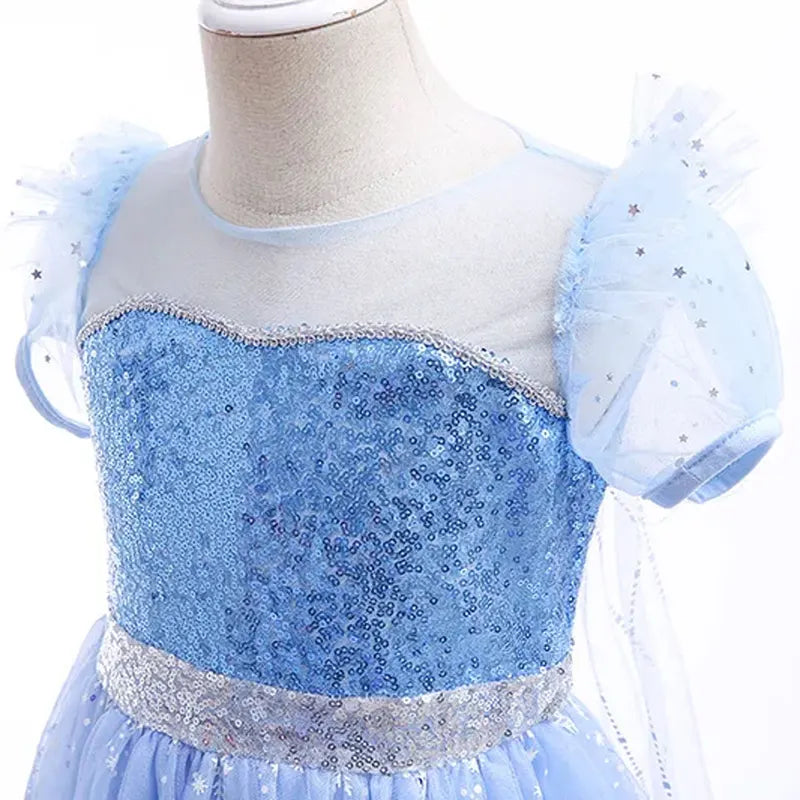 Light Up Frozen Princess Dress for Kids - Halloween Cosplay & Party Costume