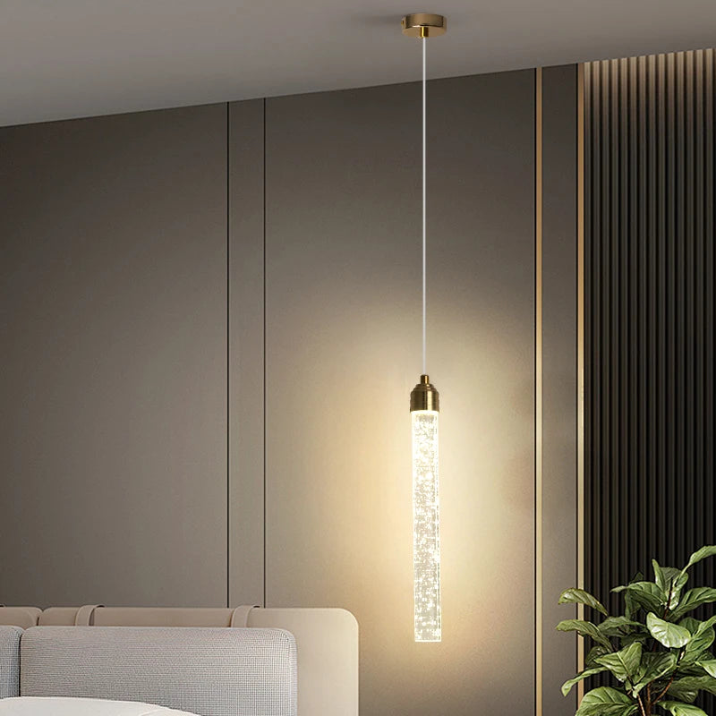Crystal Pendant Light with Gold Fixtures Modern Living Room Bedroom Dining Room Lighting