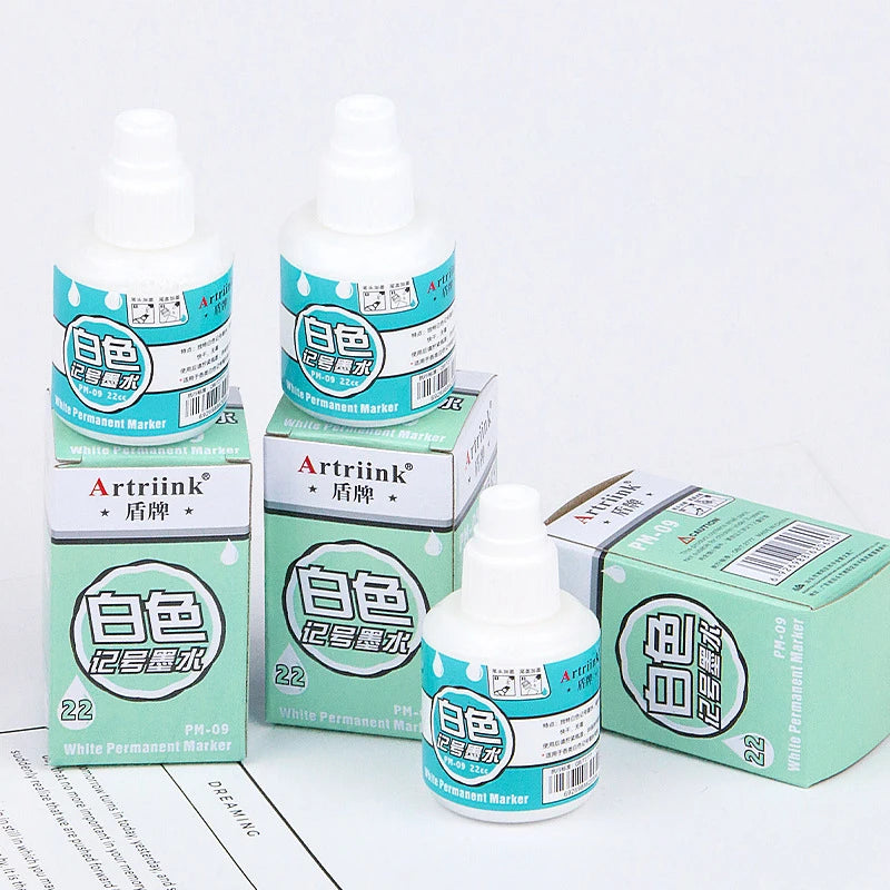 Waterproof Oil-Based White Marker Ink Refill Set for Paint Pens