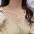 Shiny Butterfly Necklace for Women Double Layer Clavicle Chain Jewelry Gift