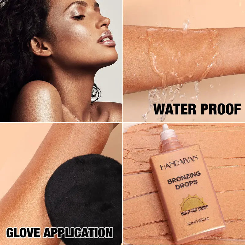 Waterproof Face & Body Foundation Lotion with Shimmer and Long-Lasting Tan