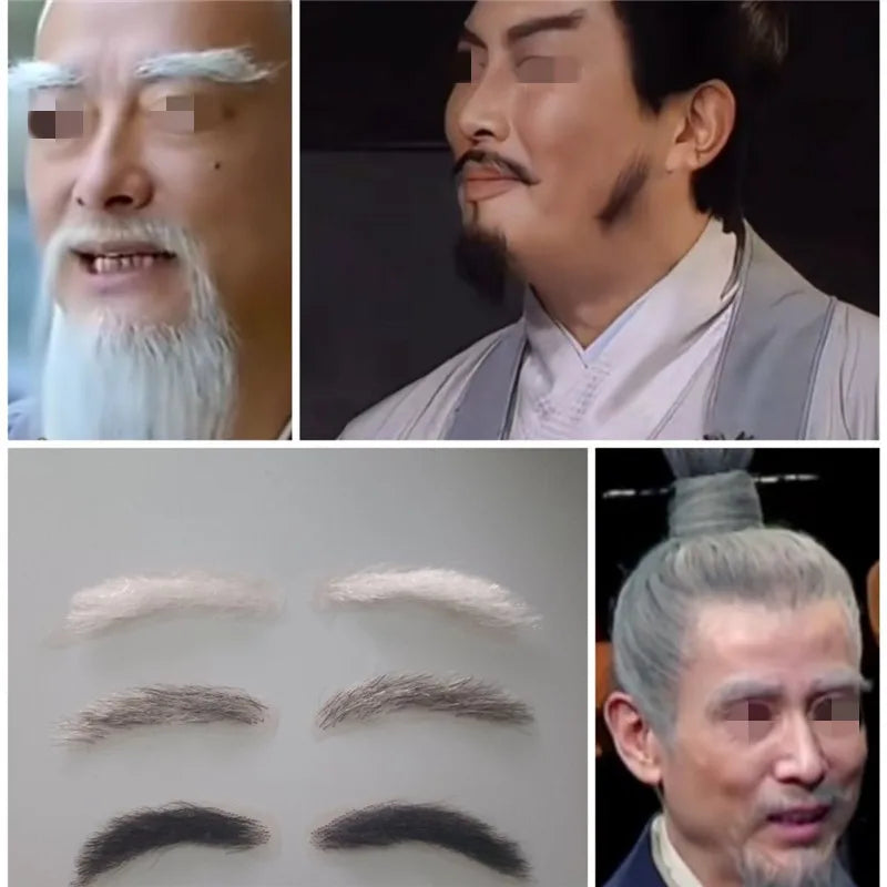 Realistic Fake Eyebrow Set for Men - Trimmable Lace Makeup Eyebrow Enhancer