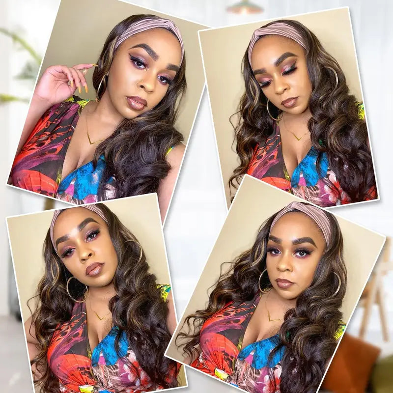 Synthetic Long Wavy Headband Wig for Women - Curly Party & Daily Use