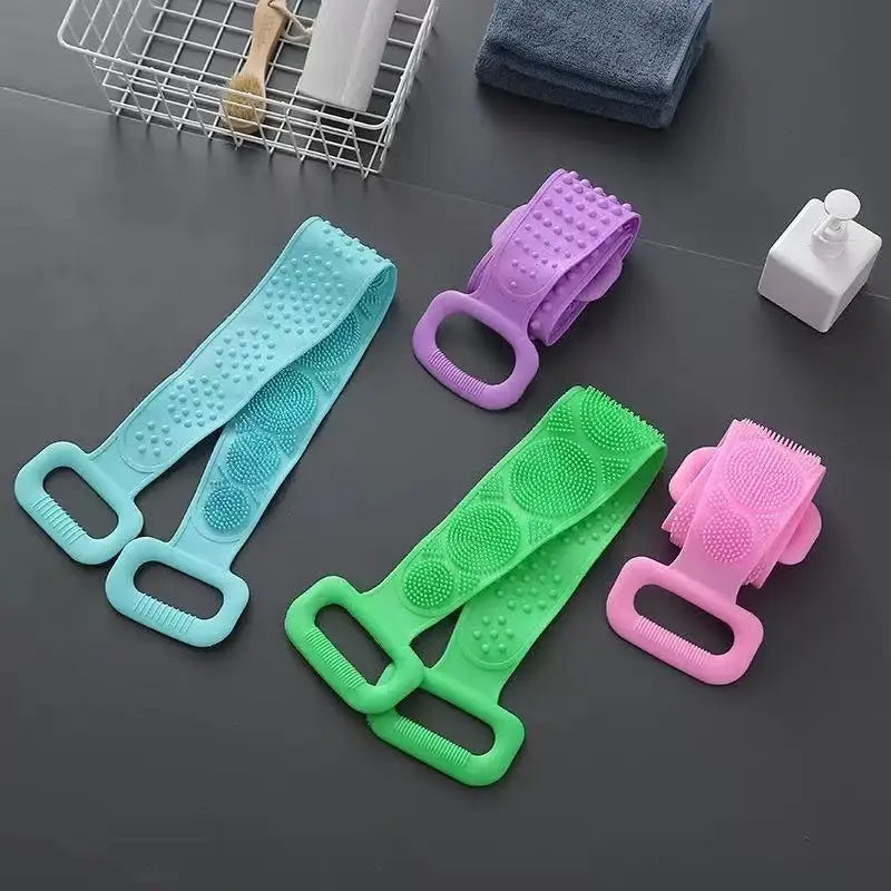 Silicone Body Scrub Brush Exfoliating Bath Sponge Back Brush Shower Cleansing Tool