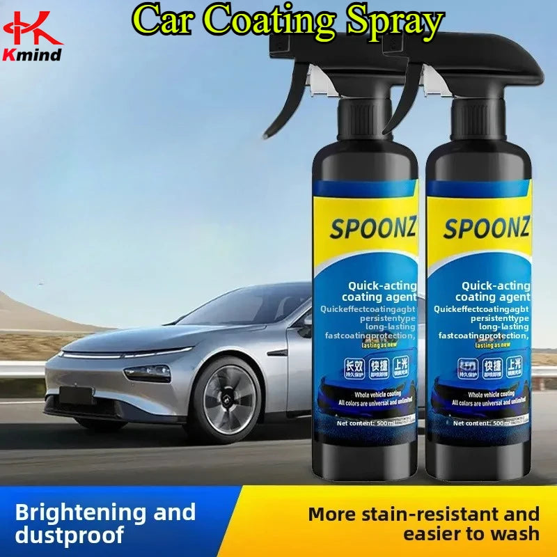 3-in-1 Ceramic Car Coating Spray - Nano Liquid Wax & Sealant for Vehicle Protection