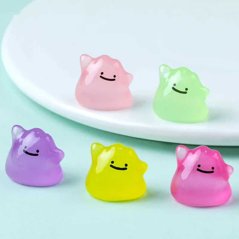 6pcs Luminous Monster Beads DIY Car & Home Decor Accessories Cute Figurines