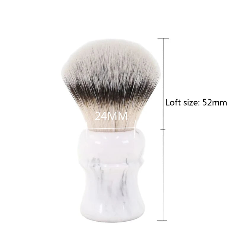 Synthetic Hair Shaving Brush with Marble Handle - 24mm Knot, Travel Friendly