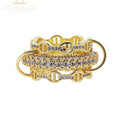 Stack Chain Ring Set - Micro Paved CZ Engagement & Fashion Jewelry