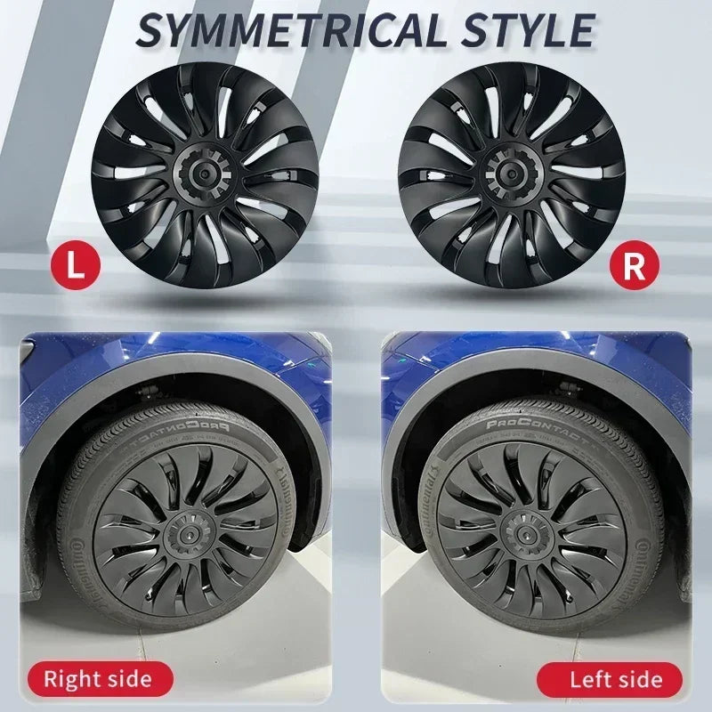 Tesla Model Y 19 Inch Wheel Hub Caps Set - Performance Rim Covers, Multiple Colors