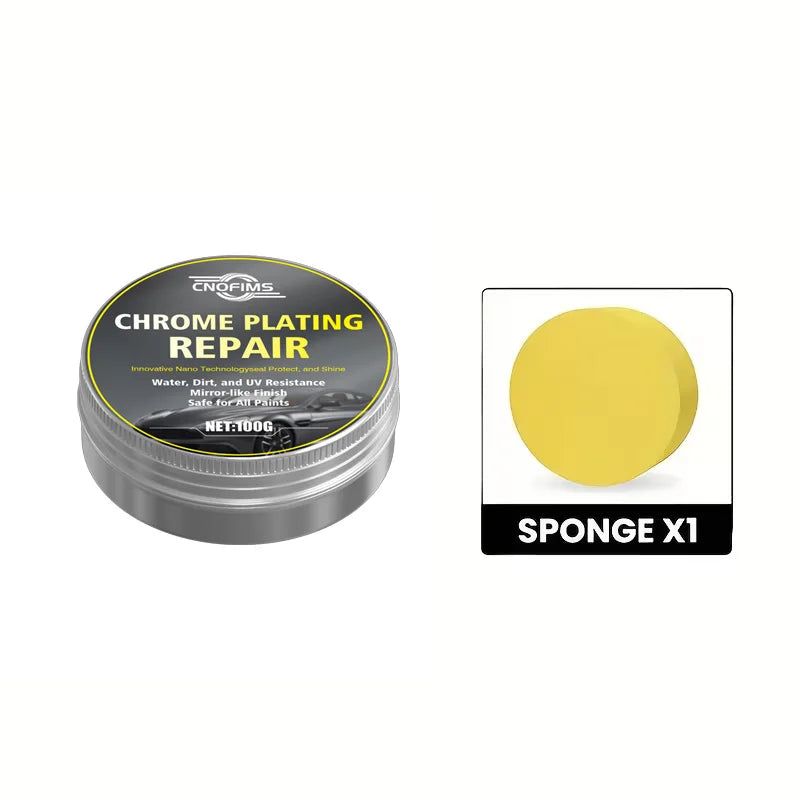 Universal Chrome Polish & Restorer for Wheels Exhaust Tips Vehicle Accents - Scratch-Free Shine