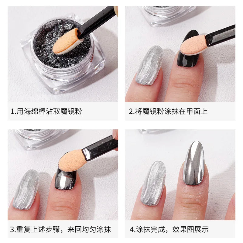 Makeup Brush Set 10/20/50/1000 Pcs Double Ended Sponge Eye Shadow Applicators Glitter Powder