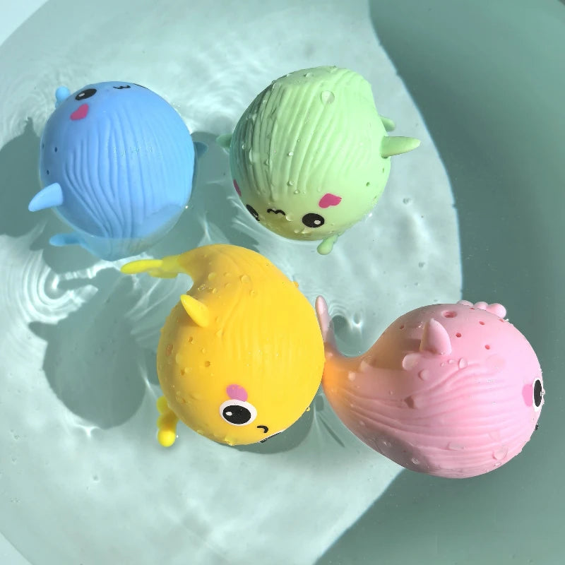 Kids Bath Toys Whale Water Absorbing Sponge Stress Relief Toy for Summer Swimming