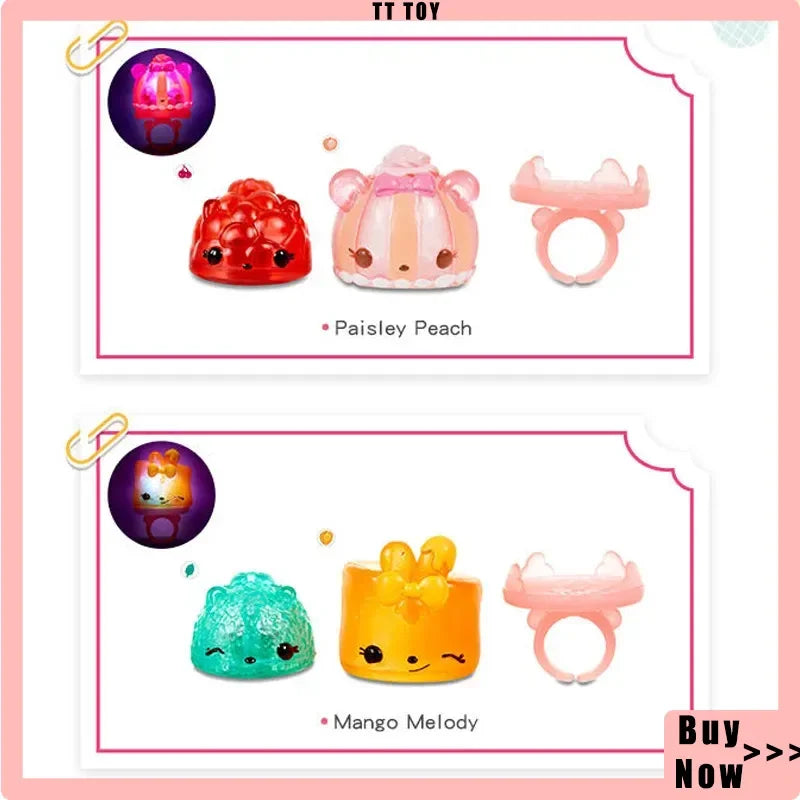 Scented Sparkle Light-Up Ring Blind Box Toy for Girls - Mystery Surprise Gift
