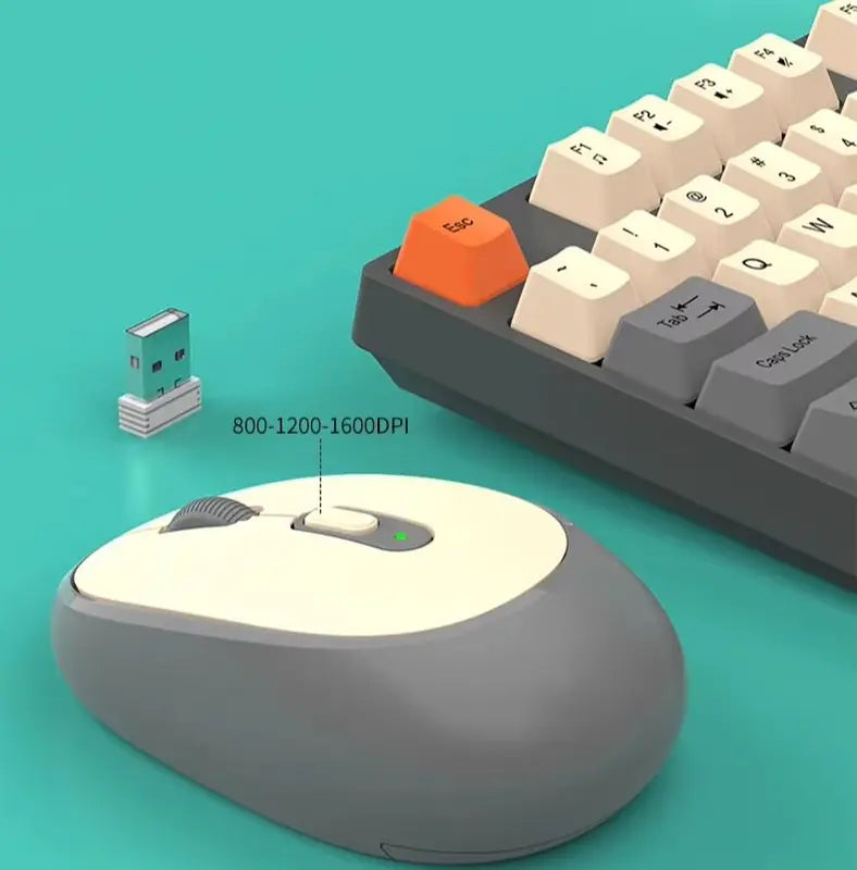 Wireless & Wired Gaming Keyboard and Mouse Combo - Full-Size, Silent, Ergonomic
