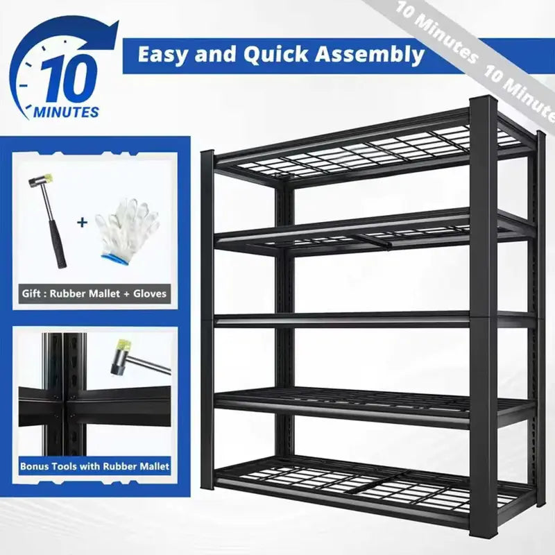 72-Inch Adjustable Metal Double Layer Utility Shelving Rack - Commercial Grade