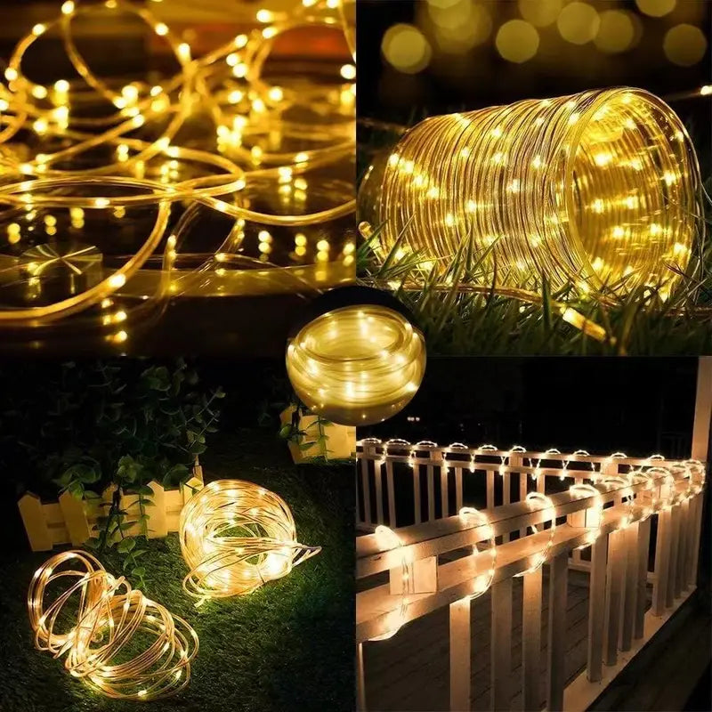 Outdoor Solar Rope Light Waterproof Garden Christmas Decoration 7m-32m