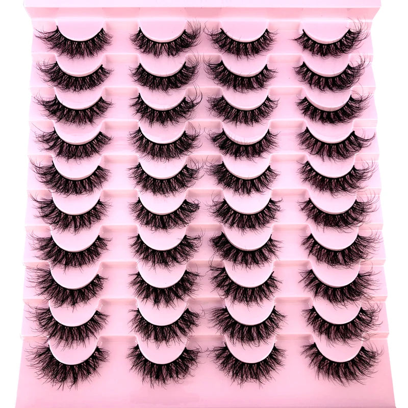 False Eyelashes 20 Pairs Long Natural Mink 3D Lash Extensions for Beauty