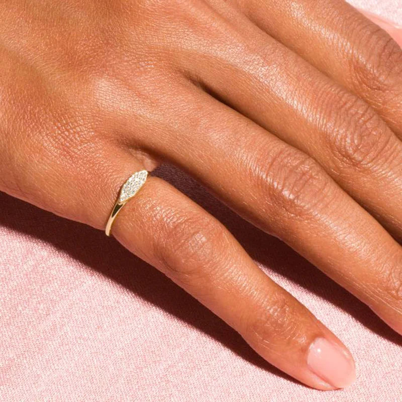 Minimalist Women's Stacking Ring Set Dainty Zirconia Gold Tone Finger Jewelry