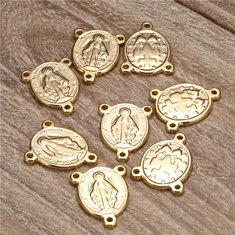 Religious Jesus Charms Pendant Set for Jewelry Making - Stainless Steel, Multiple Colors