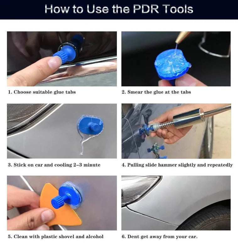 Car Dent Repair Kit Paintless Body Panel Dent Puller Set for Auto Body Repair