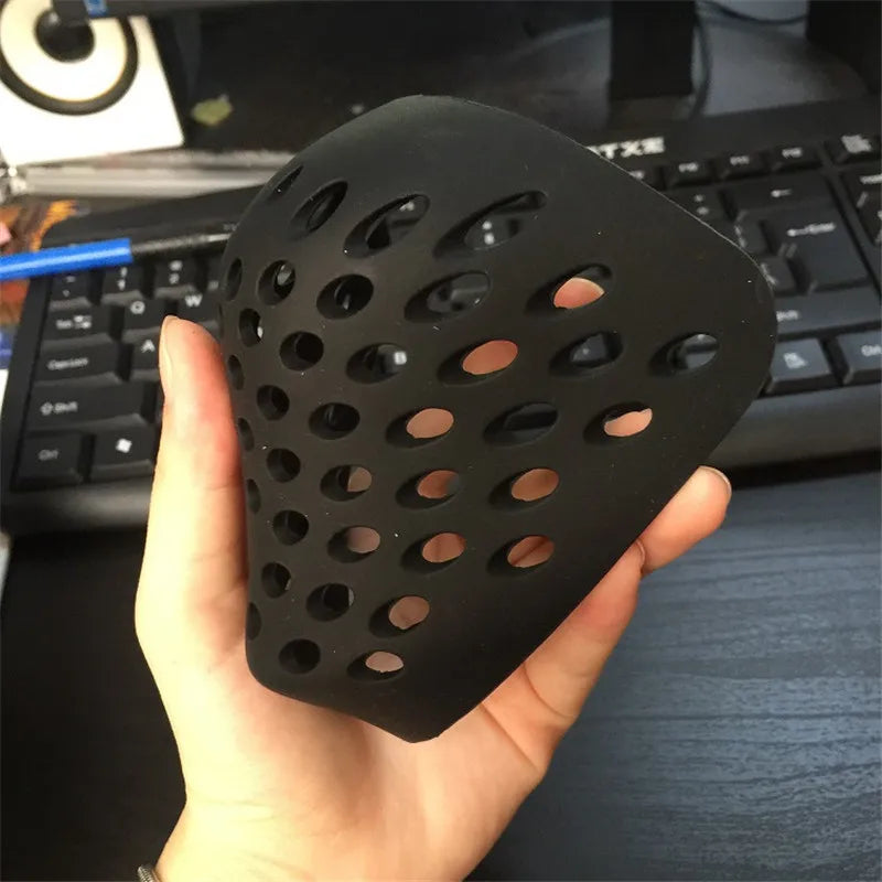 Black Silicone Half Face Shell Cover Mask for Halloween Cosplay - Spider Face