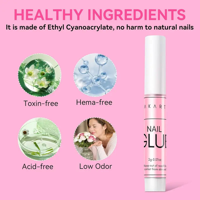 Strong Nail Glue for Press-On & Acrylic Nails - Long-Lasting Adhesive Gel