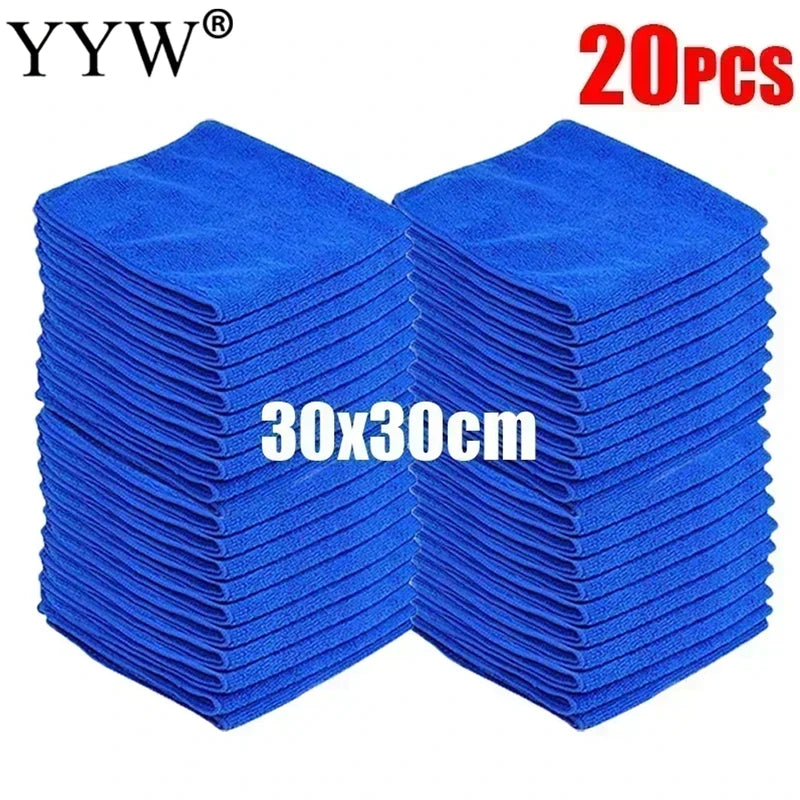 20 Pack Microfiber Car Wash Towels Drying Cloths Auto Detailing & Household Cleaning