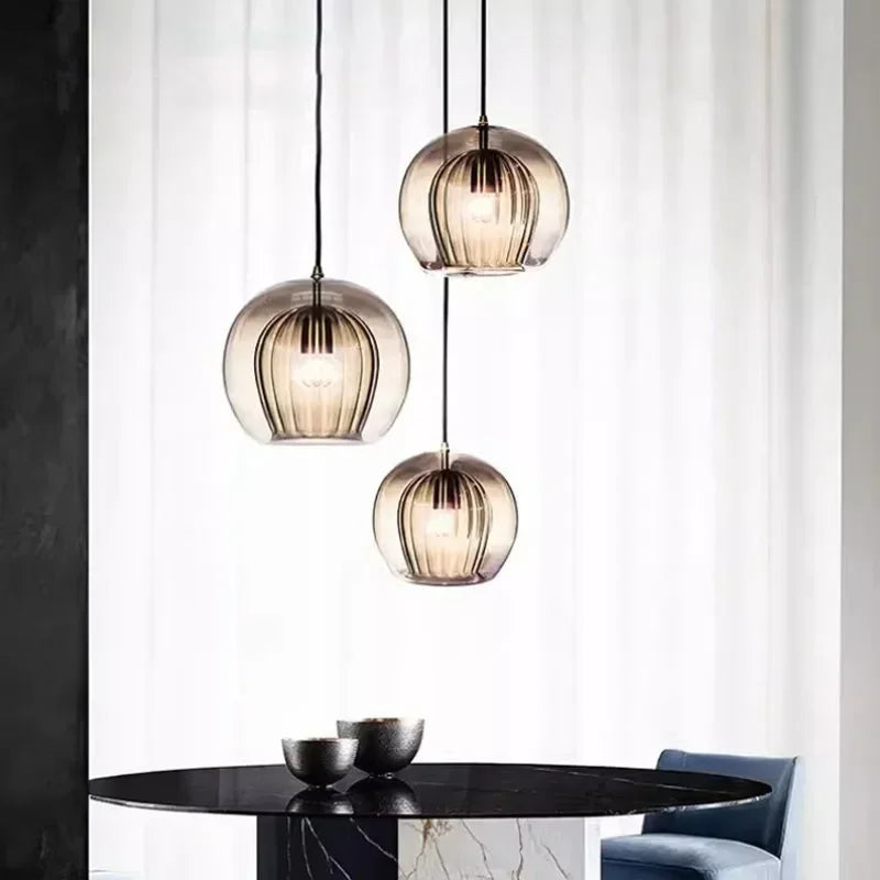 Modern Glass Pendant Light LED Hanging Lamp for Dining Living Room Home Decor