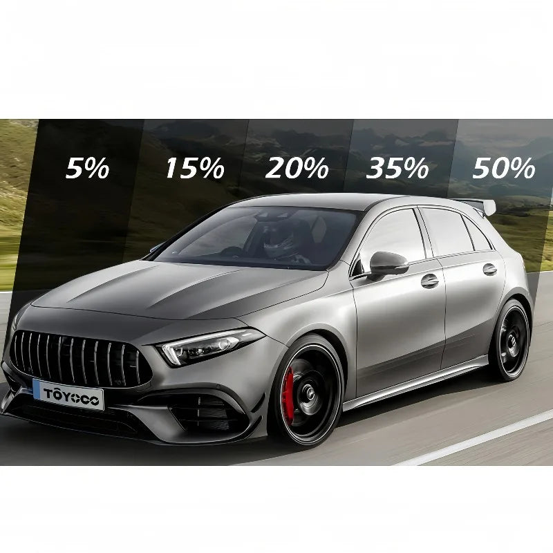 Black Privacy Window Film - Heat Rejection UV Blocking Static Cling for Car & Home