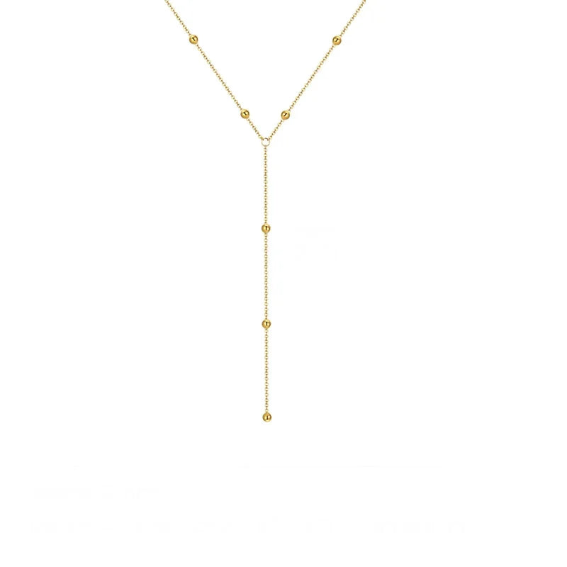 Gold Plated Lariat Necklace for Women Long Chain Drop Pendant Jewelry Gift