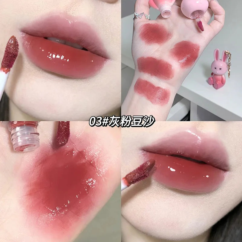 Waterproof Lip Gloss Lipstick Keychain Long Lasting Non-Stick Cup Lip Makeup