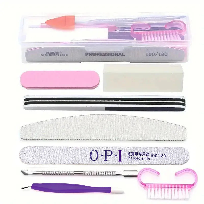 Professional Nail Files Set 100/180 Grit Manicure & Pedicure Buffer Kit