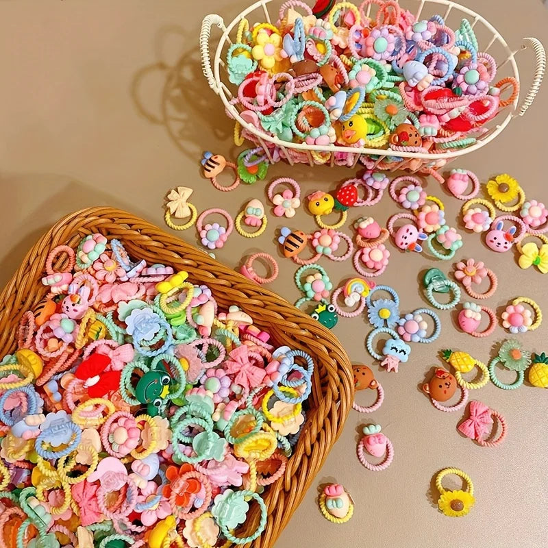 20-Pack Colorful Elastic Hair Ties for Girls - Stretchy & Smooth Hair Accessories