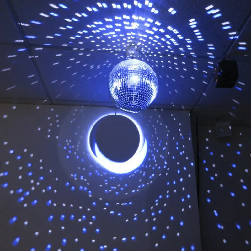 Disco Mirror Ball Hanging Decor 8 Inch Party & Wedding Lighting Effect
