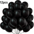Matte Black Latex Balloons - Helium-Inflatable Party Decor for Celebrations