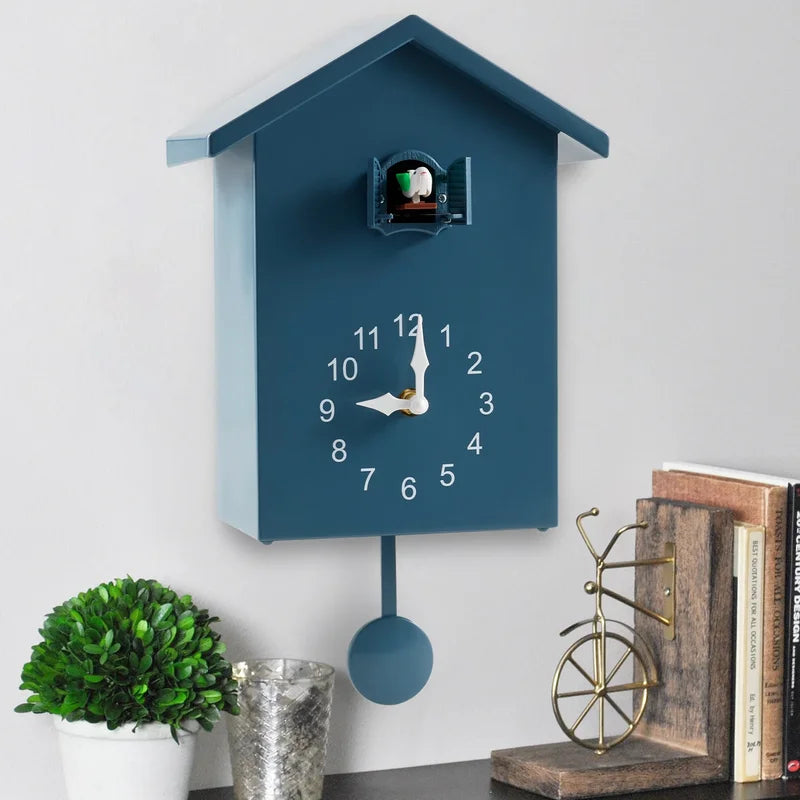 Modern Bird Wall Clock - Cuckoo Sound, Minimalist Design, 25x20cm