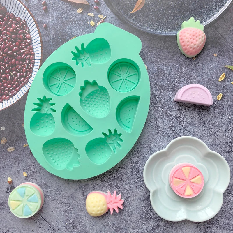 Silicone Candy Molds 9-Cavity Fruit-Shaped Chocolate, Pudding, Biscuit, Ice Tray